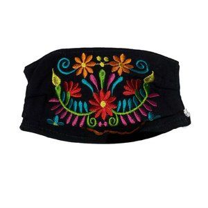 Embroidered Face Mask Hand Made Mexico - Flowers